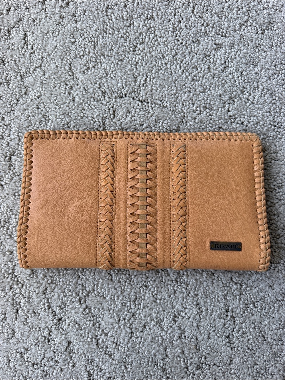 Kivari Desert Dream Leather Clutch Wallet in Tan Artisanal Bohemian Western Bag - Picture 4 of 15